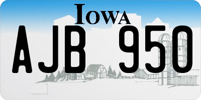 IA license plate AJB950