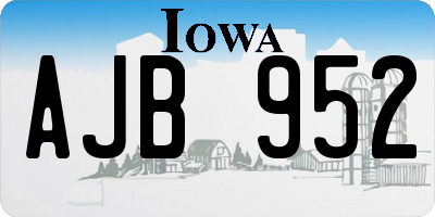 IA license plate AJB952