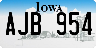IA license plate AJB954