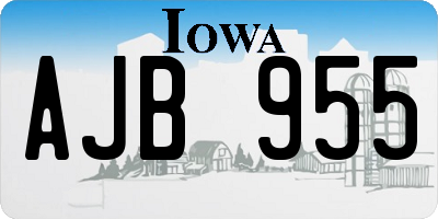 IA license plate AJB955