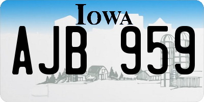 IA license plate AJB959