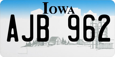 IA license plate AJB962