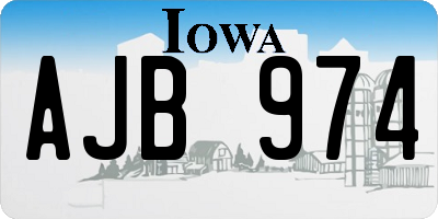IA license plate AJB974