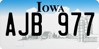 IA license plate AJB977