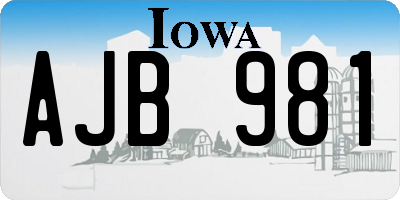 IA license plate AJB981