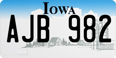 IA license plate AJB982