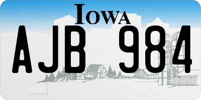 IA license plate AJB984