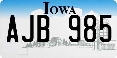 IA license plate AJB985