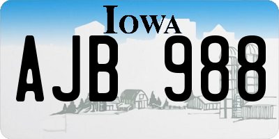 IA license plate AJB988