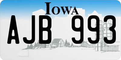 IA license plate AJB993