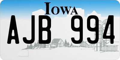 IA license plate AJB994