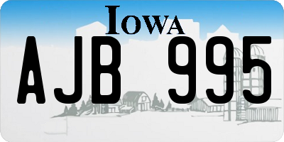 IA license plate AJB995