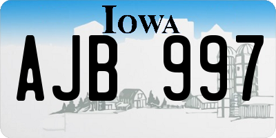 IA license plate AJB997
