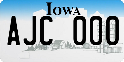 IA license plate AJC000