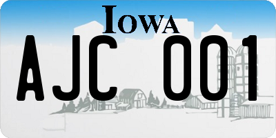IA license plate AJC001
