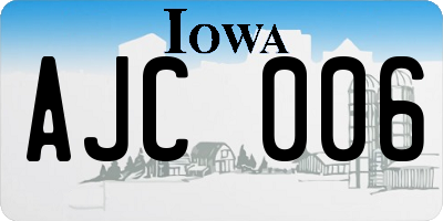 IA license plate AJC006