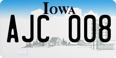 IA license plate AJC008