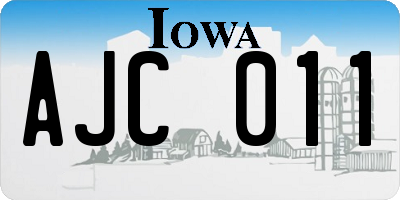 IA license plate AJC011