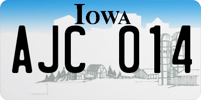 IA license plate AJC014