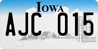 IA license plate AJC015
