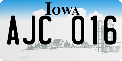 IA license plate AJC016