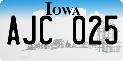 IA license plate AJC025