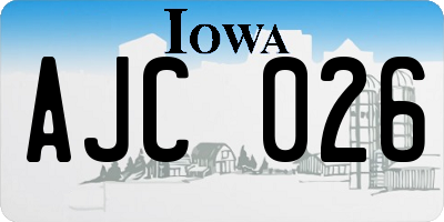 IA license plate AJC026