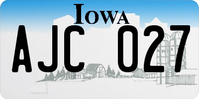 IA license plate AJC027