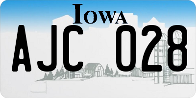 IA license plate AJC028
