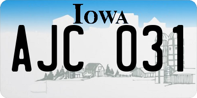 IA license plate AJC031