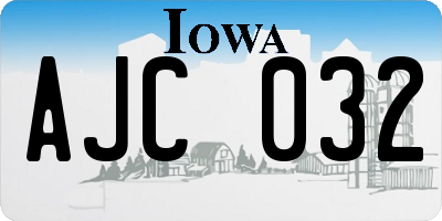 IA license plate AJC032