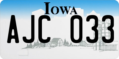 IA license plate AJC033