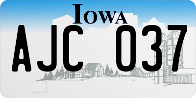 IA license plate AJC037