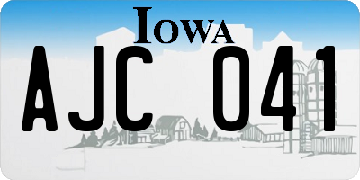 IA license plate AJC041