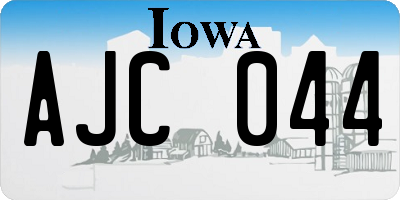 IA license plate AJC044
