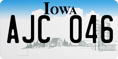 IA license plate AJC046