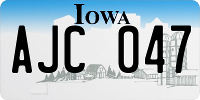 IA license plate AJC047