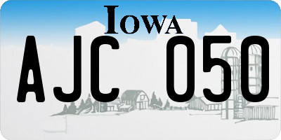 IA license plate AJC050