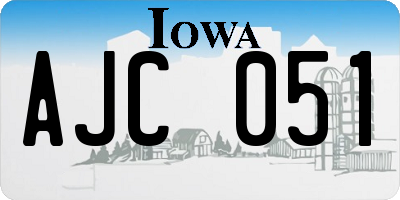 IA license plate AJC051