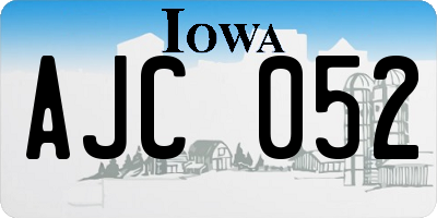 IA license plate AJC052