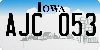 IA license plate AJC053