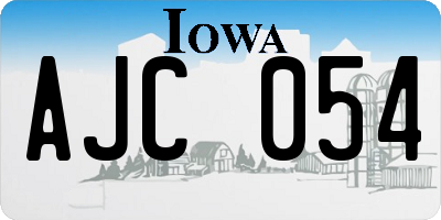 IA license plate AJC054