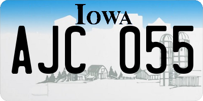 IA license plate AJC055