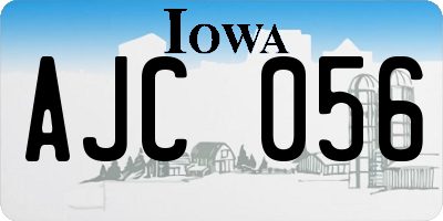 IA license plate AJC056