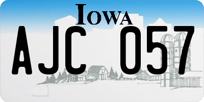 IA license plate AJC057