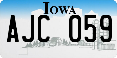 IA license plate AJC059