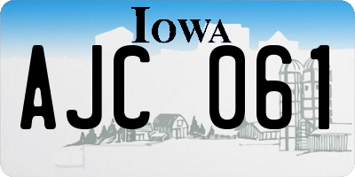 IA license plate AJC061