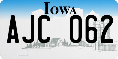 IA license plate AJC062