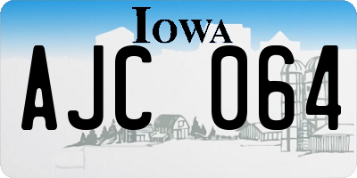 IA license plate AJC064