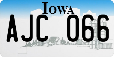 IA license plate AJC066